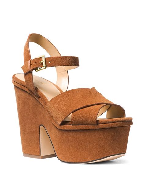 michael michael kors divia platform|Divia Suede Platform Sandal .